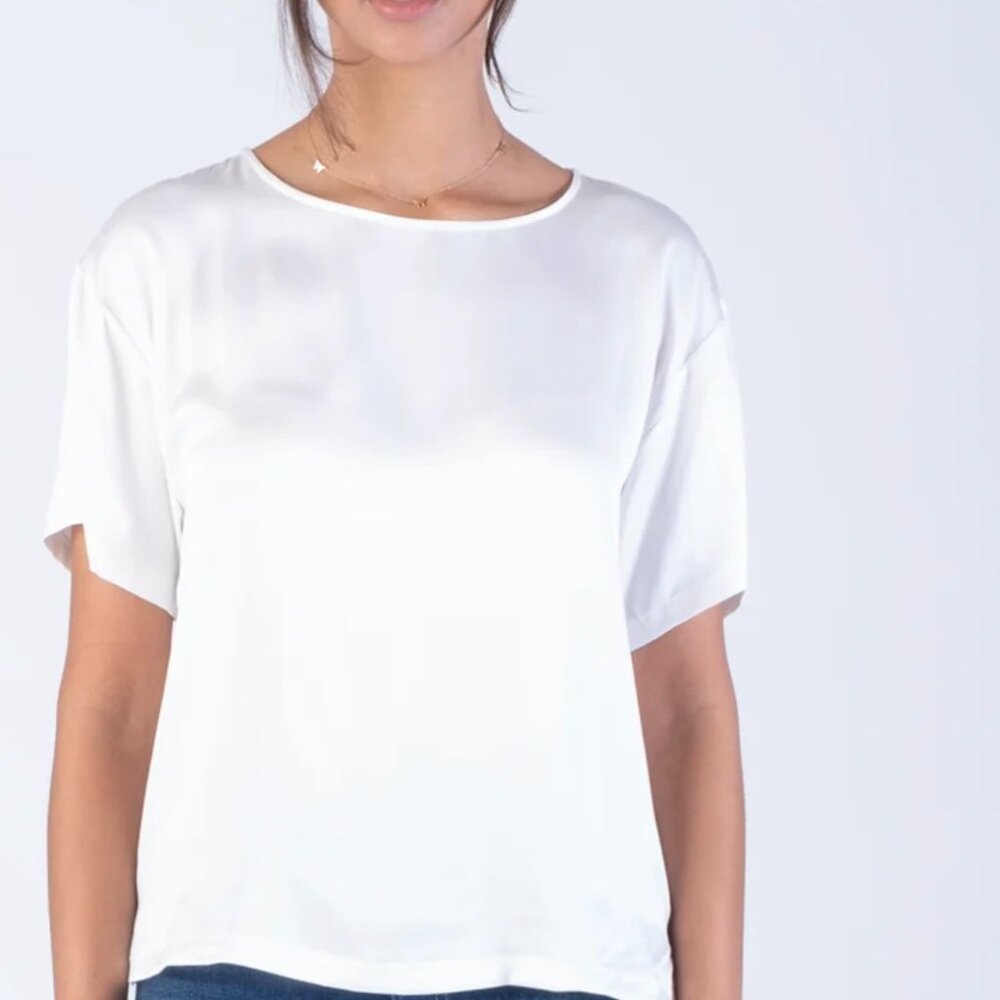 Margaret O'Leary Silk Tee, Ivory